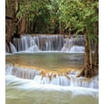 thumbnail image 3 of Ambesonne Thailand Duvet Cover Sets, Waterfall Kanchanaburi, 2-King, Green Brown Grey, 3 of 7