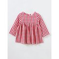 thumbnail image 2 of Bagilaanoe Toddler Baby Girl Fall Dress Plaid Long Sleeve A-line Dresses Headband 6M 12M 18M 24M 3T Infant Casual Swing Sundress, 2 of 9
