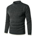 thumbnail image 4 of IROINNID Men's Sweater Round Neck Long Sleeve Jumper Mid-Length Solid Color Leisure Pullover Daily Half High Neck Sweater Bottoming Shirt, 4 of 9