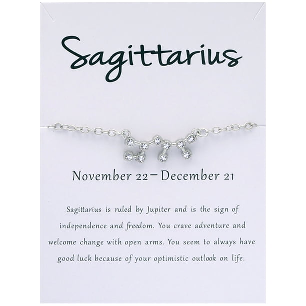 Mujeres 925 Plata Zodiaco 12 Constelación pulsera de enlace con una tarjeta de bendición