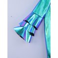 thumbnail image 5 of TTAO Toddler Girls Holographic Full Body Suit Disco Outfit Metallic Hippie Jumpsuit Sparkly Flare Pants Romper Blue 3-6 Months, 5 of 7