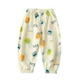 thumbnail image 2 of HAOTAGS Toddler's Graphic Print Sport Jogger, Graphic Print Outdoor Harem Sweat Pants Yellow 2 T, 2 of 3