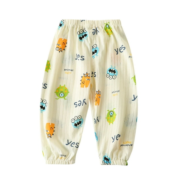 Odeerbi 1-6 Años Niños Niñas Pantalones de Chándal de Algodón de Impresión Lindo Entrenamiento Atlético Deportes Jogger Pantalones Verano Transpirable Suelta Joggers