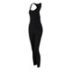 thumbnail image 3 of Mono de mujer Lucakuins, mameluco ahuecado sin mangas con cuello en U de color sólido para mujeres adultas, negro, S/M/L Lucakuins  moda, 3 of 9
