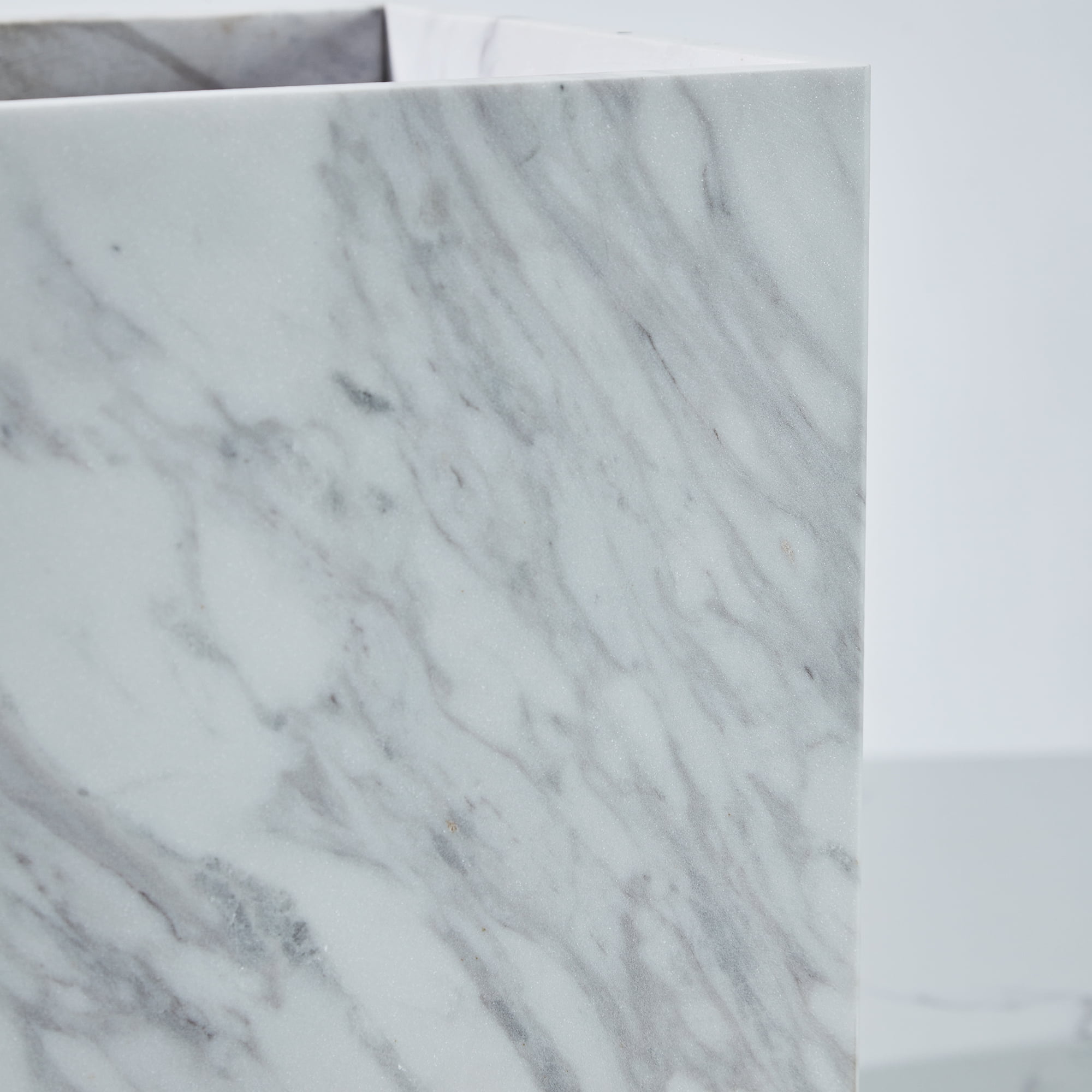 White Marble Wastebasket - Bath Accessories, Natural Trash Can, Bath Decor, and Sturdy Bathroom Accessories