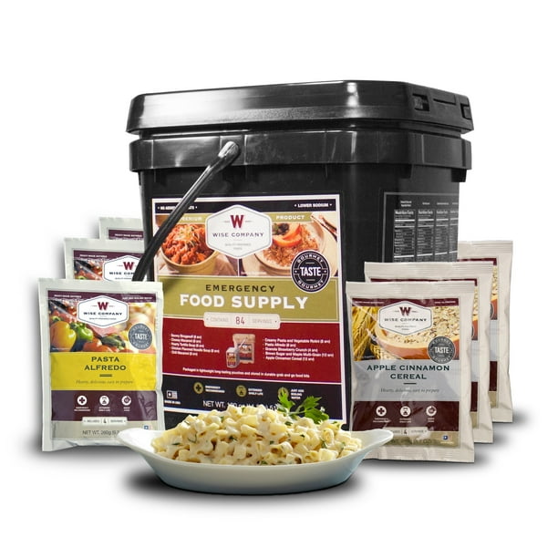 Wise 84 Serving Freeze Dried Entree and Breakfast Grab and Go Bucket
