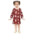 thumbnail image 2 of Girls' long-sleeved dress Cartoon Reindeer Girls' A-line dress with ribbed cuffs Soft and comfortable, 2 of 6