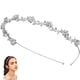 thumbnail image 1 of Tiara y tocado de novia WINOMO con flores y hojas de cristal para mujer (plata), 1 of 5