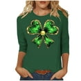 thumbnail image 2 of Craaazy Women's 3/4 Sleeve St. Patrick's Day Tshirts Casual Printed Pullover Tops Gifts, 2 of 5