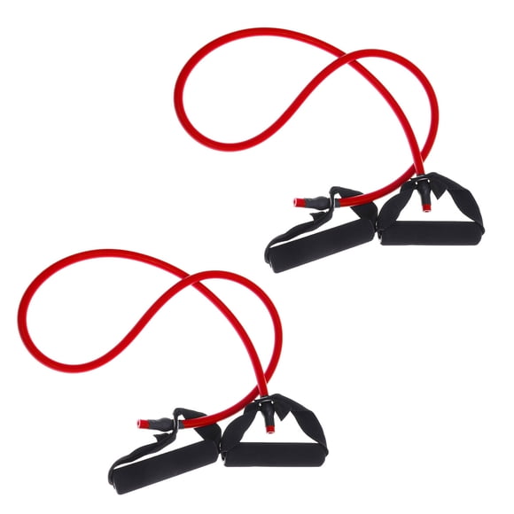EeaseMX 2 piezas de cuerda de yoga roja para ejercicios de estiramiento de pecho, bandas de resistencia expansoras multifuncionales, herramientas de dominadas elásticas con mango