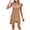 Khaki, variant on Busydd Pajamas for Women Ruffle Sleeve Round Neck Nightdress Casual Solid Color Nightgown Comfort Sleepwear