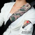 thumbnail image 2 of WYYP Flowers Pink Background Green Leaves Soft Comfort Car Seat Belt Pads Cover 1Pcs, 2 of 5