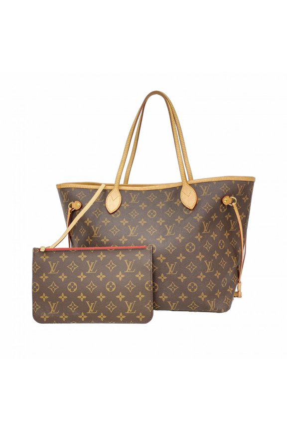 Pre-Owned Louis Vuitton Monogram Neverfull MM Tote Bag M41177 Brown Cerise Women's
