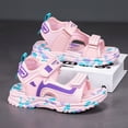 thumbnail image 5 of CAUYDY Boys Sandals Kids Open toe Athletic Sport Sandals Adjustable Strap Summer Outdoor Hiking Beach Water Shoes for Little Big Kid(L101-Pink,4.5), 5 of 9
