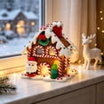 thumbnail image 5 of Light Up Gingerbread Themed House Ornament, PVC Warm LED Hanging Decoration for Christmas Tree, Tabletop Mantel Shelf Christmas Village Home Holiday Display, 5 of 7