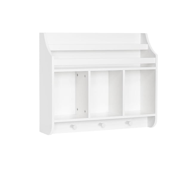 RiverRidge® Home Book Nook Collection Wall Shelf with Cubbies and Bookrack in White for Kids