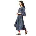 thumbnail image 3 of Yash Gallery Women's Cambric Cotton Printed A-Line Kurta (Blue), 3 of 5