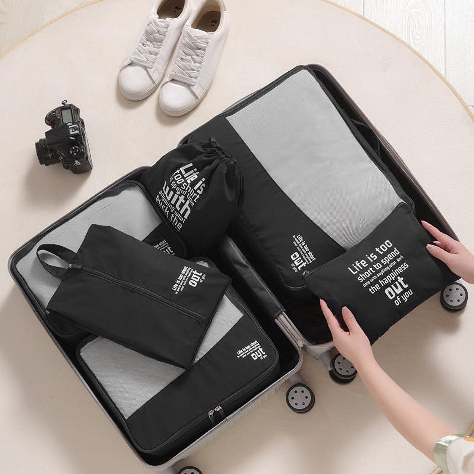 AUXDIQ 6 PCS Packing Cubes for Suitcase Travel Luggage Organizer Bags Set Packing Organizers Compression Suitcase Bag Travel Essential Bag