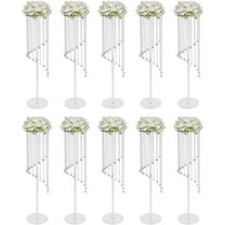 Miumaeov 10Pcs Flower Vases Wedding Centerpieces,Acrylic Vase Stands for Crystal Centerpiece Table Decorations,31.5inch Flowers Stand for Party Weddings Tables Decoration