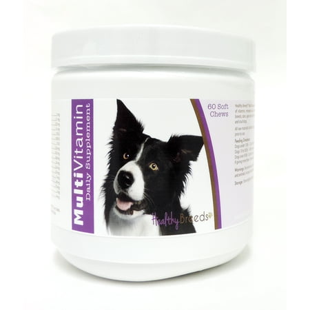 Healthy Breeds Dog Multi-Vitamin Soft Chew for Border Collie, Daily Vitamin and Mineral Supplement, 60 Count