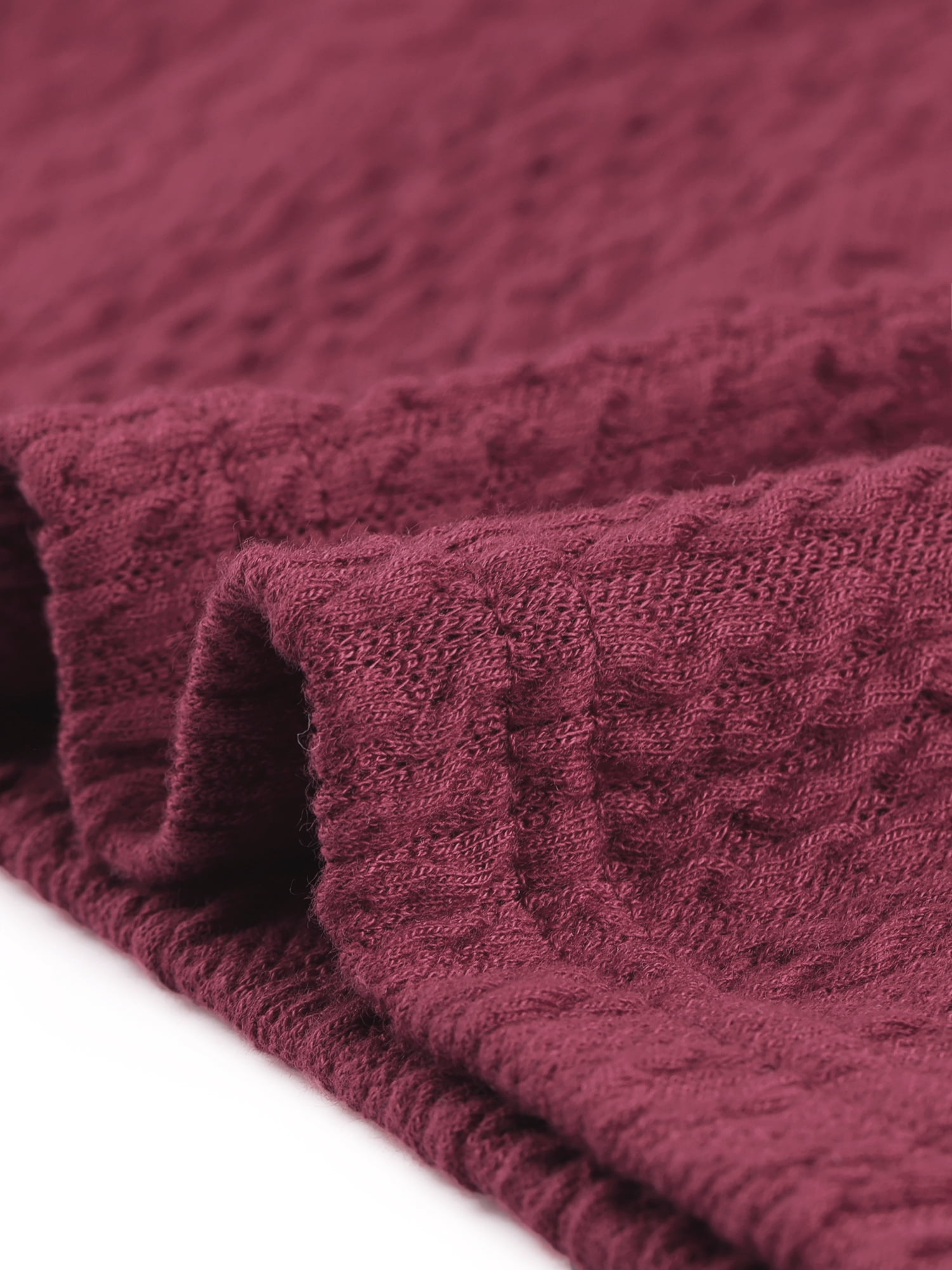 DARING DIVA Women's Plus Tops V Neck Pullover Knitted Casual Blouses 1X Burgundy