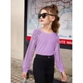 thumbnail image 3 of Arshiner Girls Shirts Lace Raglan Long Sleeves Crewneck Casual Soft Kids Blouse Tee Tops, 3 of 6
