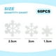 thumbnail image 2 of 60 piezas de accesorios de bricolaje de copos de nieve de resina, tres colores, talla única, 2 of 6