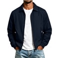 thumbnail image 2 of Thousandth Men's Casual Zip Up Bomber Jacket Stylish Lightweight Windbreaker Outerwear Trendy Spring Autumn Travel Jacket, 2 of 8