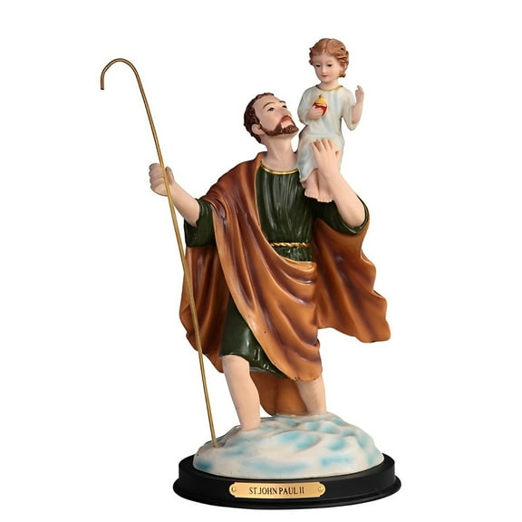 FC Design 12"H Saint Christopher Holy Figurine Statue Sculpture Ornament Decoration Home/Room Decor and Unique Gift Ideas for Housewarming, Holidays and Birthdays
