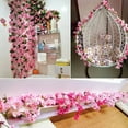 thumbnail image 5 of Visland 3PCS Artificial Cherry Blossom Flower Vines Fake Oriental Cherry Wreath Faux Sakura Garland Hanging Vine Plants Fake Flowers Artificial Flowers Garland Home Wedding Party Decor, 5 of 6