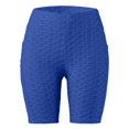 thumbnail image 4 of Women's Butt-Lifting Capri Yoga Pants with Side Pockets – Bubble-Patterned Fitness Leggings for Running, Travel & Outdoor Activities,Blue S, 4 of 5