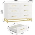 thumbnail image 3 of FOLDLIFE Dresser for Bedroom with 6 Drawer, TV Stand Wood Dressers Chest of Drawers with Metal Handles for Living Room Hallway Entryway, White, 3 of 8