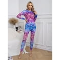 thumbnail image 2 of Zaldita Women's Mermaid Fish Scale Print Long Sleeve Rash Guard Swimsuit Sun Protection Wetsuit Bathing Suit Type A XL, 2 of 7