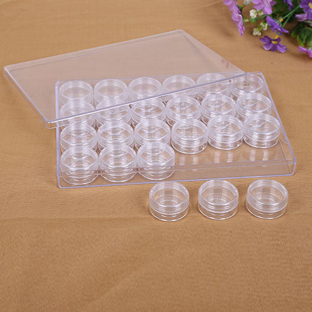 Clearance! Eeatig Storage 1Pcs Plastic Art Jewelry Box 24 Grids Rectangle Tool Storage Bead Container Housekeeping & Organizers Household Essentials White