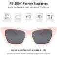 thumbnail image 5 of FEISEDY Square Cat Eye Sunglasses Vintage Cateye Frame UV400 Protection Sunglasses B2719, 5 of 14