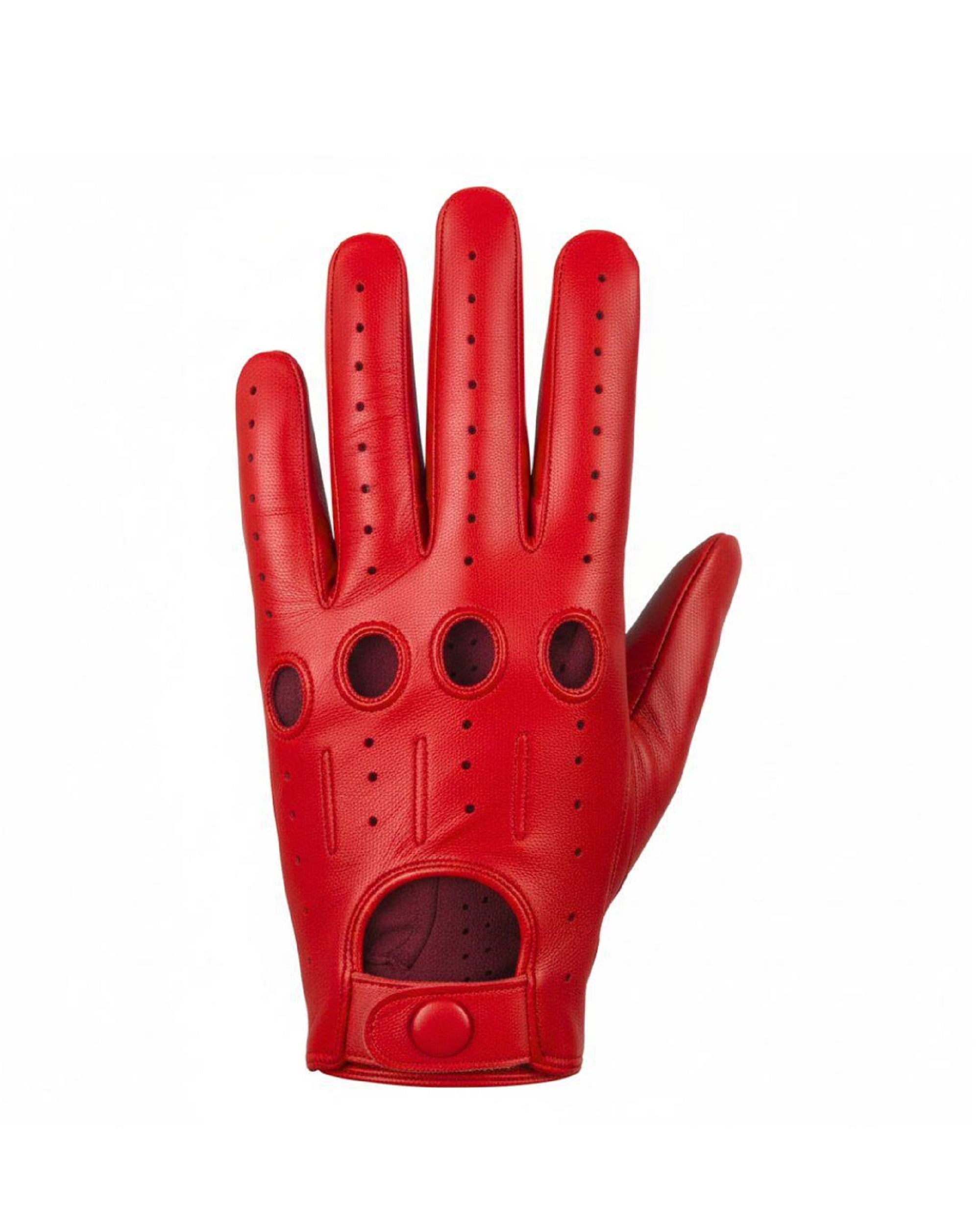Genuine Leather Full Finger Driving Gloves, Motorcycle Gloves For Men