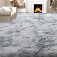 thumbnail image 3 of Janvonne 9x12 Fluffy Shag Area Rugfor Living Room Bedroom, Ultra Soft Plush Fuzzy Shaggy Non-Slip Carpet for Kids Girls Room Nursery, Cozy Indoor Home Decor, Tie-dye Silver Grey, 3 of 8
