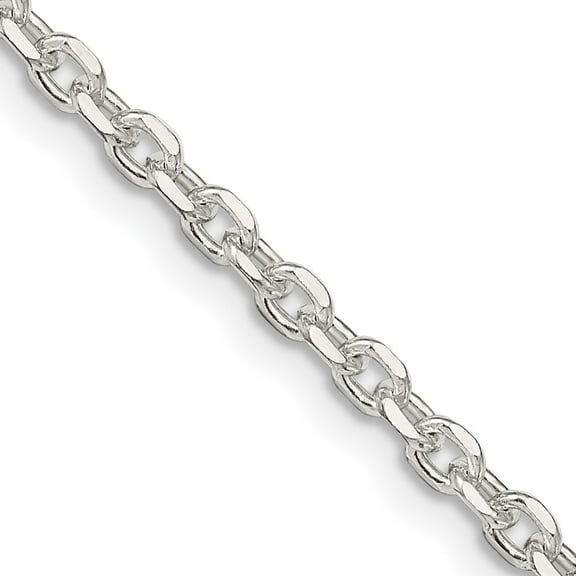 925 Sterling Silver Cable Chain Styles Necklace 2.75 mm Diamond-cut Forzantina 16 inch