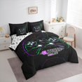 thumbnail image 3 of Manfei Kids Game Console 7-Piece Twin Bedding Sets,Modern Gamepad Bedding Comforter Set,Green Purple Black Sheet Sets For Boy,Ultra Soft Home Decor Reversible, 3 of 8