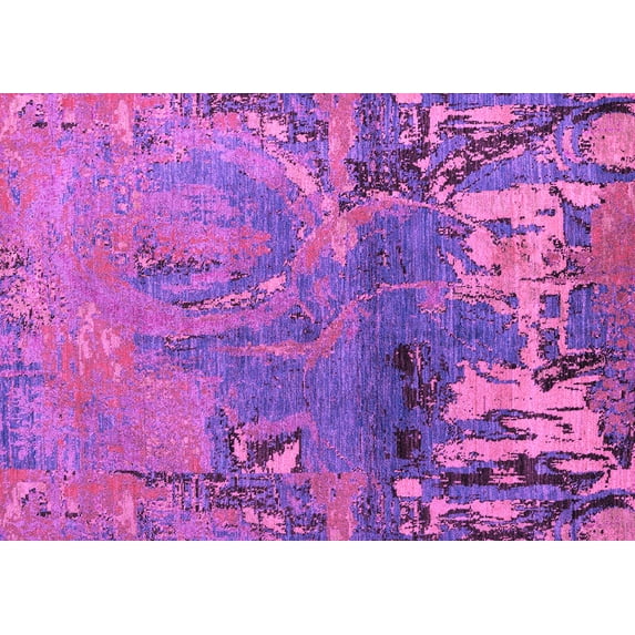 Ahgly Company Indoor Rectangle Abstract Purple Modern Area Rugs, 5' x 7'