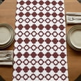 thumbnail image 5 of Table Runners 120 Inches Long Dress Scarves, Retro Boho Farmhouse Coffee/Dining/Kitchen Table Runner for Living Room, Dark Red Geometric Pattern Rhombic Bohemia 13x120 Inch, 5 of 9