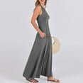 thumbnail image 5 of Women Summer Casual Sleeveless Maxi Button Fit & Flare A Line Flowy Long Dresses 2024 Beach Outfits Midi Summer Dresses for Women Dresses for Women for Work Long Dress Casual for Women Womens Beach, 5 of 8