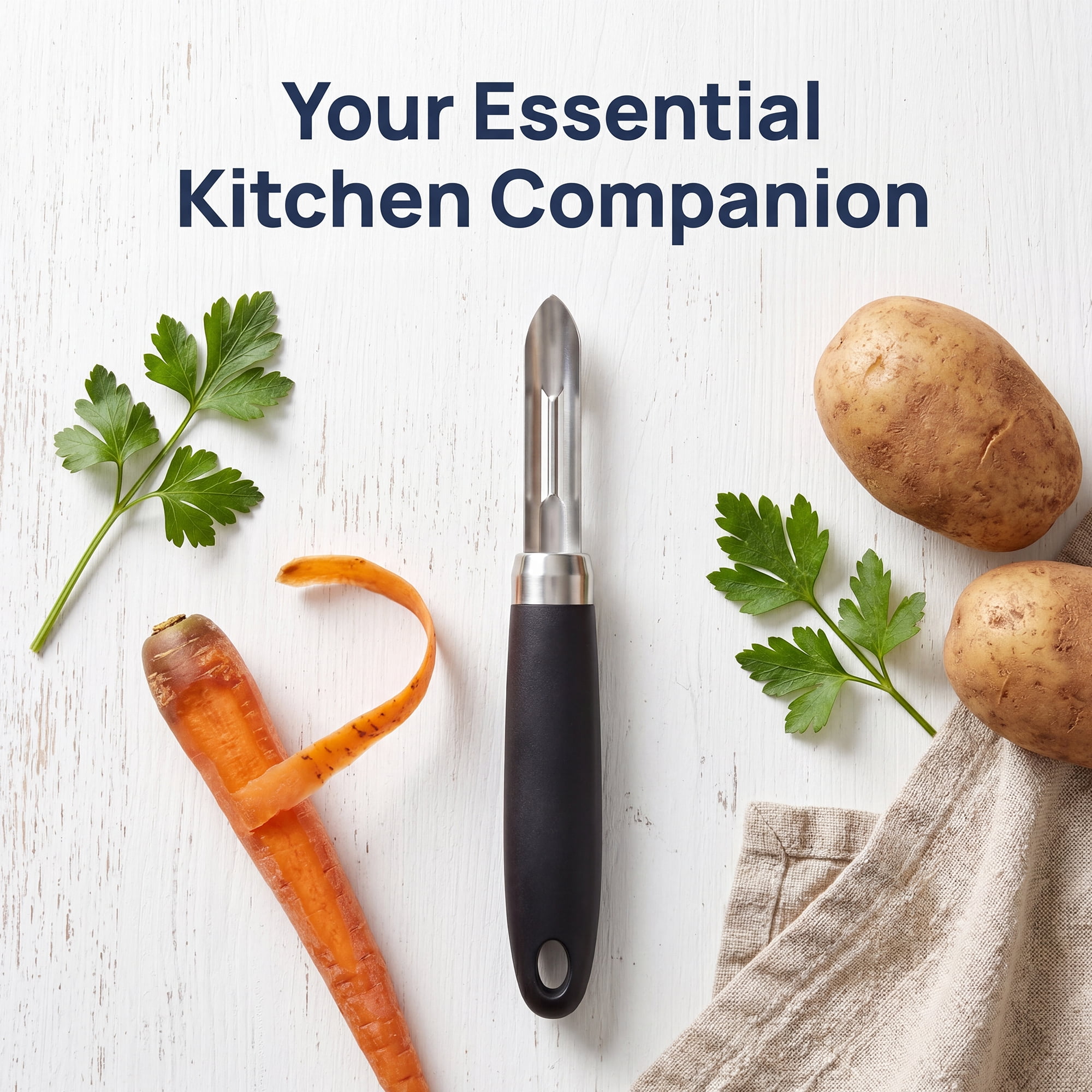 Unique Bargains Useful Stainless Steel Peeler with Ergonomic Handle Black-Peelers 7.9x1 in