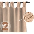 thumbnail image 2 of The Art Box Linen Window Curtains for Living Room 63 inches Striped Maroon , Striped Linen Curtain Drapes, Tab Top, 2 Panels Set, 2 of 6