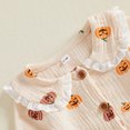 thumbnail image 6 of Cjfdfy Newborn Baby Girl Halloween Outfit Pumpkin Print Romper Button Long Sleeve Doll Collar Lace Pumpkin Jumpsuit Infant Cute My First Halloween Fall Winter Clothes, 6 of 9