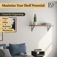 thumbnail image 4 of L Brackets by Balin Designs (Black) for 12"-14” Beam Style Shelves – Heavy Duty Decorative Metal Supports - Mantel Shelf - Easy Installation with Included Hardware - Set of 2, 4 of 7
