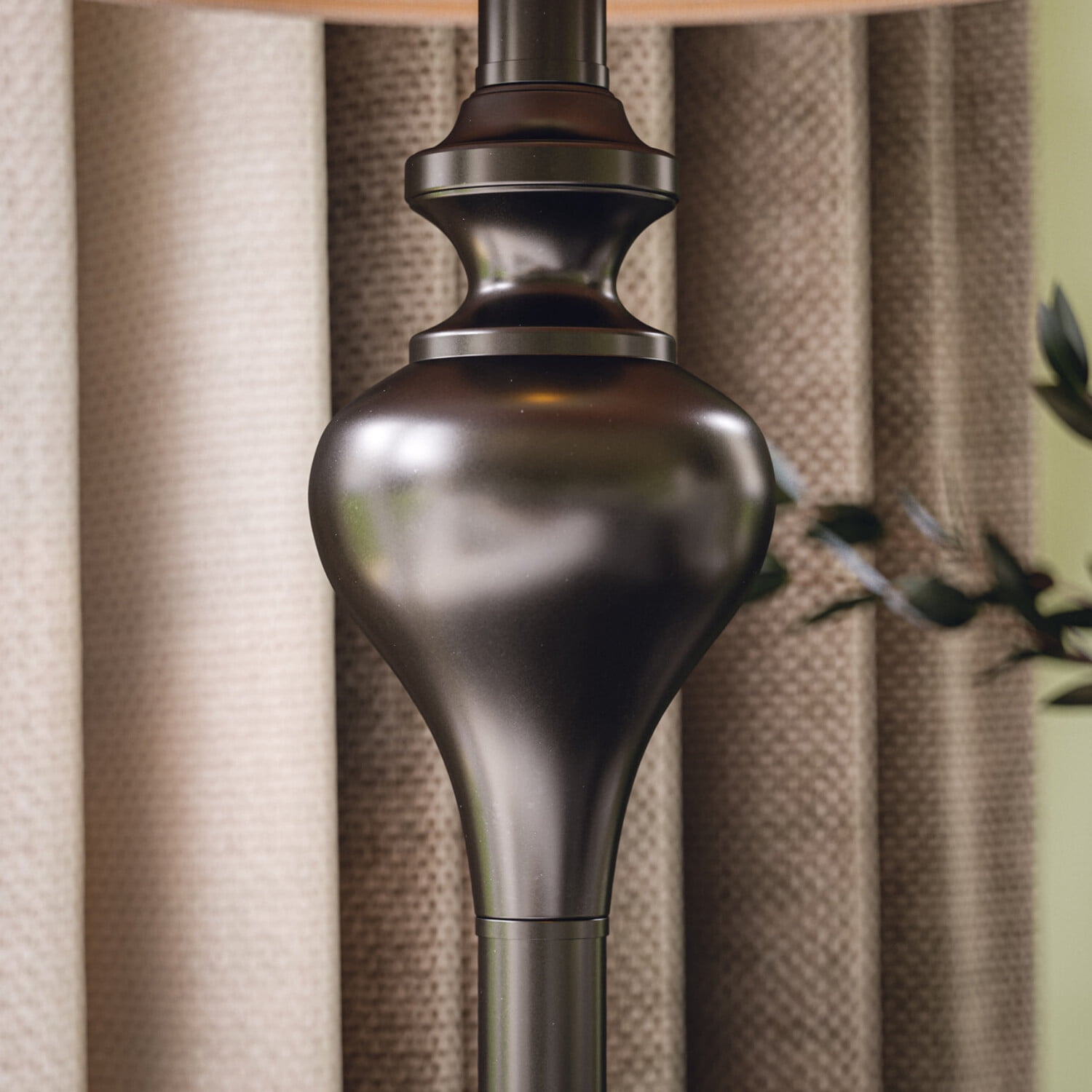 Kenroy Home Charlotte Table and Floor Lamp Set of 3 with Gold Fabric Empire Shade Traditional Light Fixtures for Living Room, Bedroom, or Office, Oil Rubbed Bronze