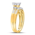 thumbnail image 4 of 10kt Yellow Gold Womens Princess Diamond Bridal Wedding Engagement Ring Band Set 1/2 Cttw, 4 of 4