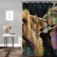 thumbnail image 2 of Autua Lions Painting Shower Curtain Set 100% Polyester with Hooks 69"x72, 2 of 7