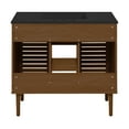 thumbnail image 7 of Bron 36" Freestanding Bathroom Vanity in Brown Oak with Black 3-Hole Widespread Sink Top, 7 of 7